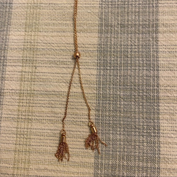 J.Crew Rose Gold Tassel Pendent Long Necklace - Picture 2 of 15